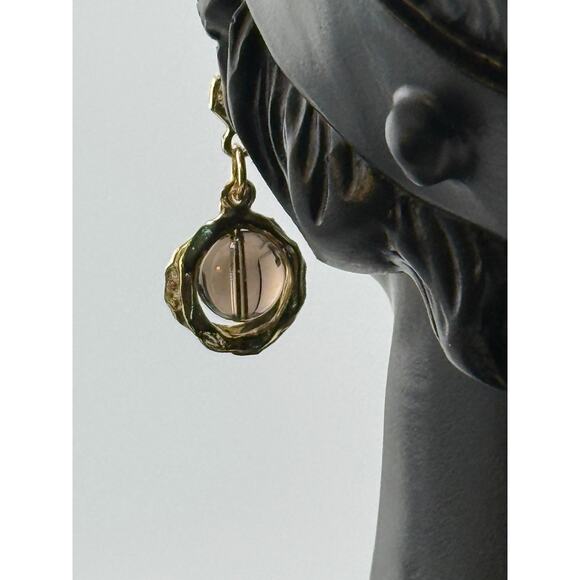 Karine Sultan 24K Gold Plated Bead Drop Dangle Earrings - Picture 3 of 3